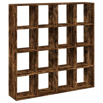 Berkfield Home Book Cabinet Smoked Oak 137.5x29x137.5 cm Engineered Wood in Brown