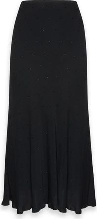 Elena Miro Lange A-lijn rok van geborduurde viscose - Dames - Midirokken - Zwart - M - Polyester - Rokken