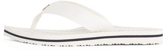 Tommy Hilfiger Womens Elegant Chain Print Flip Flops, Off-White (Ivory), 4