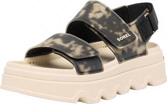 Sorel Womens Kinetic Sunchase Ankle Strap Sandal In Black Chalk