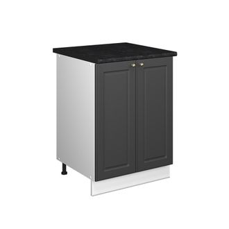 Vicco Mueble Bajo Para Fregadero Fame-line, Antracita-oro Landhaus/blanco, 60 Cm, Vicco