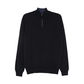 Corneliani Su&eacute;ter de media cremallera - Knitwear - Hombre - Azul - 2XL