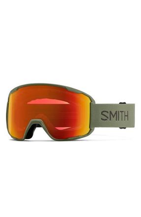 Smith Preview ChromaPop Shield Snow Goggles in Fatigue Green /Chromapop Red at Nordstrom