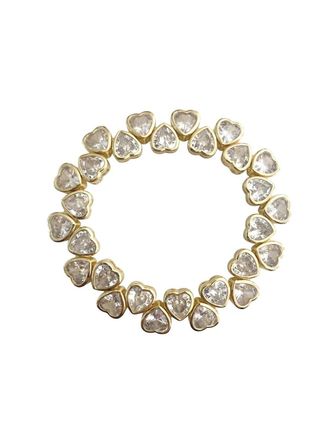 Gemelli Womens Heart Stretch Bracelet In Yellow