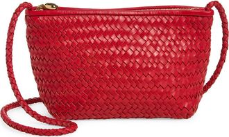 Madewell The Signature Woven Leather Crossbody Bag in Scarlet at Nordstrom