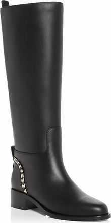 Ferragamo Womens Vara Chain Knee-High Boots In Black