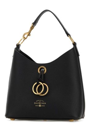 Balenciaga Womens Black Leather Carrie Handbag T Domesticated Calf Le Borse A Mano