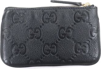Gucci Black Leather Coin Purse/Coin Case (Pre-Owned)