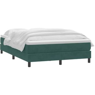 vidaXL Cama Box Spring Con Colch&oacute;n Terciopelo Verde Oscuro 160x210 Cm Vidaxl
