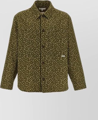 Maison Kitsun&eacute; floral-print cotton overshirt