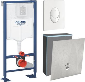 GROHE Set Marco De Soporte Grohe Solido Con Revestimiento Wedi I-board, Blanco, Con Revestimiento De Piedra Gris