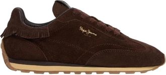 Pepe Jeans London Schoenen, Dames, Bruin, 36 EU, Su&egrave;de, Marvin Retro Trainers