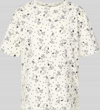 Jake*s Casual Pyjame-Oberteil mit Motiv-Print in Offwhite, Gr&ouml;&szlig;e XXL