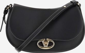 Valentino Garavani Womens Shoulder Bag Vlogo Signature Black Calf Leather