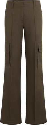 Burberry Uitlopende broek met zakken - Dames - Wijde Broeken - Groen - S - Katoen - Broeken