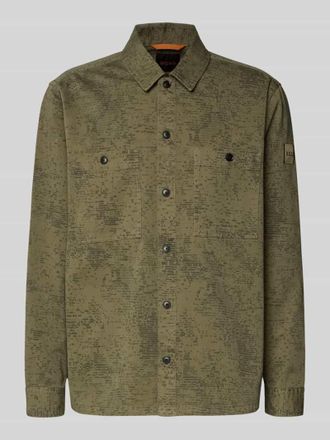 Boss Orange by Hugo Boss BOSS Orange Regular Fit Hemdjacke aus reiner Baumwolle Modell LOCKY_2 in Khaki, Größe XXL