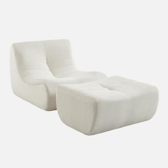 Sweeek Sill&oacute;n De Terciopelo De Pana Fina Con Reposapi&eacute;s