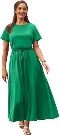 Jessica London Drawstring Maxi Dress in Kelly Green at Nordstrom, Size Medium