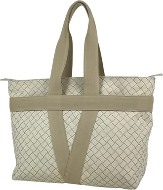 Bottega Veneta Ivory Rubber Canvas Tote Bag (Pre-Owned)
