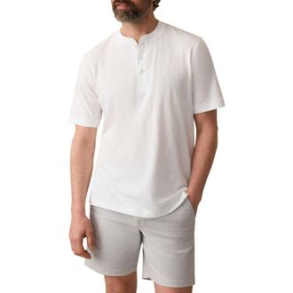 Faherty Sunwashed Organic Cotton Henley in White at Nordstrom Rack, Size X-Large