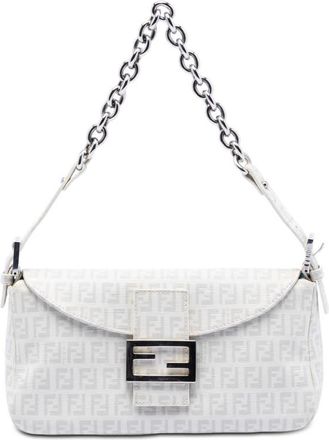 Fendi Pre-owned Fendi Zucchino Spalmati Double Flap Chain Shoulder Bag 2258 8BR003 YG1 088
