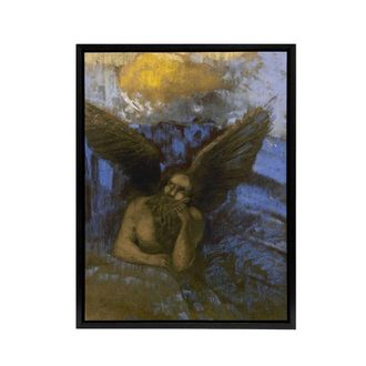 Artery8 Old Angel Winged Sphinx Painting Redon Vintage Framed Canvas Wall Art | Size: W24 x H32