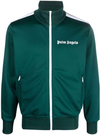 Palm Angels logo-print track jacket - Green