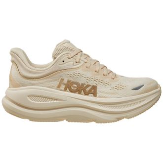 Hoka One One Hoka Bondi 9 Textile Synthetic Womens Running Trainers - Vanilla Birch - Size:UK 4.5