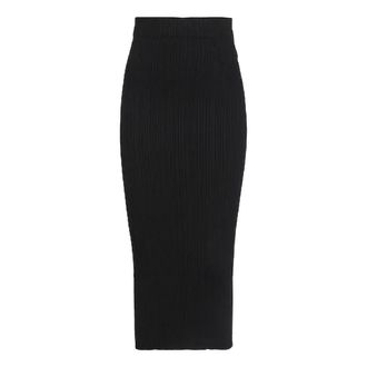 Isabel Benenato Black Stretch Midi Skirt Size S