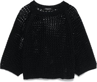 Fabiana Filippi T-shirt in maglia traforata - Nero