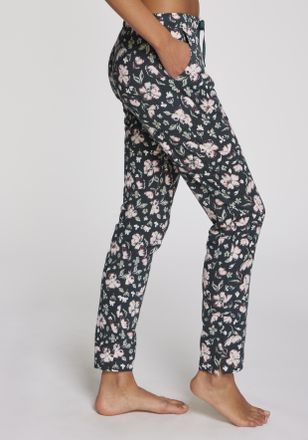 s.Oliver Pyjamahose S.OLIVER, Damen, Gr. 44/46, N-Gr, dunkelgr&uuml;n, rosa, gebl&uuml;mt, Single Jersey, Obermaterial: 50% Baumwolle, 50% Viskose, gebl&uuml;mt, Basic lang, 