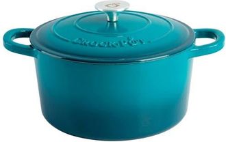 Crock-pot 7 Quart Round Enameled Cast Iron Dutch Oven with Lid in Blue at Nordstrom