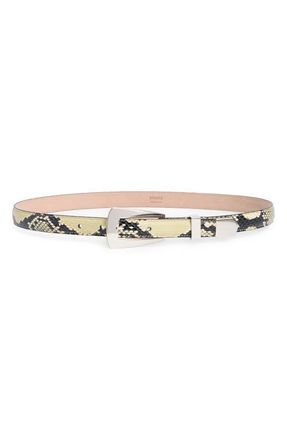 Khaite Lucca Snakeskin Embossed Leather Belt in Natural at Nordstrom, Size 100