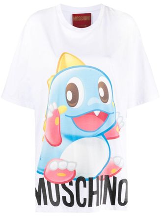 Moschino T-shirt van biologisch katoen met print - Wit