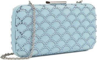 Sergio Rossi Clutch Mermaid con cristalli - Blu