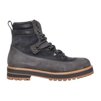 Eleventy Schoenen, Heren, Grijs, 45 EU, Leer, Pedula Alta Veterlaars