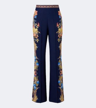 Etro Floral silk straight pants