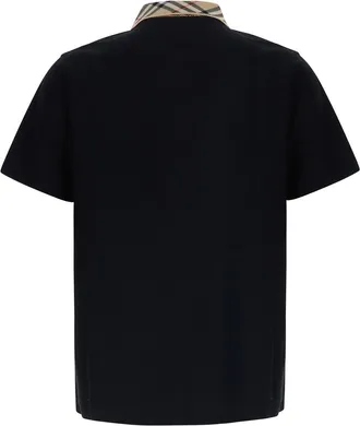 Burberry Mens Polo Shirt Evan Black Cotton T-Shirts And Polos