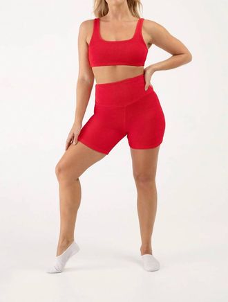 Bloch Womens High Waisted 5 Biker Shorts In Crimson