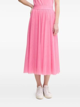 Joop Tulen midi-rok met elastische tailleband - Roze