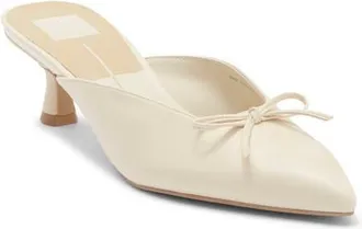 Dolce Vita Cleo Pointed Toe Kitten Heel Mule in Bone Leather at Nordstrom, Size 8.5