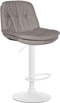 Clp Taburete De Tela Laurel Gris Metal Blanco Mate