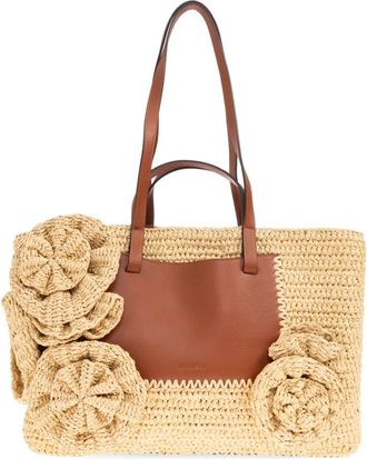 Ulla Johnson Shopper tas Lali Floral - Dames - Shoppers - Beige - ONE Size - Leer - Tassen