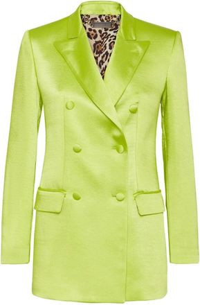 Philipp Plein Satin Dandy Blazer - Dames - Blazers - Geel - M - Polyester - Jassen