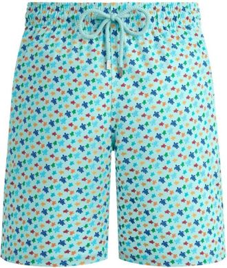 Vilebrequin Lange Micro Ronde Des Tortues Rainbow Stretch Zwembroek voor Heren - Heren - Strandmode - Blauw - 2XL - Polyester - Badmode