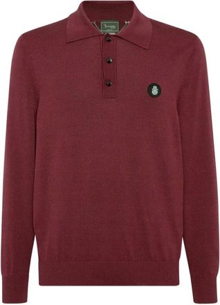 Billionaire Boys Club Polo Shirts, male, Red, Size: L Long-sleeved Logo Polo Shirt