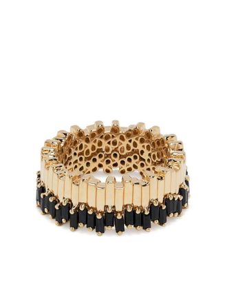 Suzanne Kalan Anello a fascia eternity Stacker mini in oro giallo 18kt con zaffiri