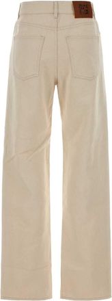 Fendi Womens Reverse Jeans Beige Cotton Linen