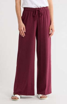 ATM Anthony Thomas Melillo Cotton Blend Wide Leg Pull-On Pants in Merlot at Nordstrom Rack, Size X-Small