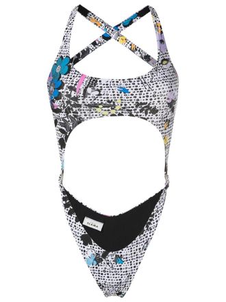 Amir Slama Costume intero cut-out con stampa grafica - Multicolore